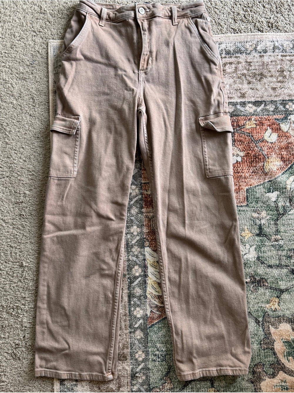 Hollister Ultra High Rise Dad Cargo Jeans Brown Womens 29 Regular